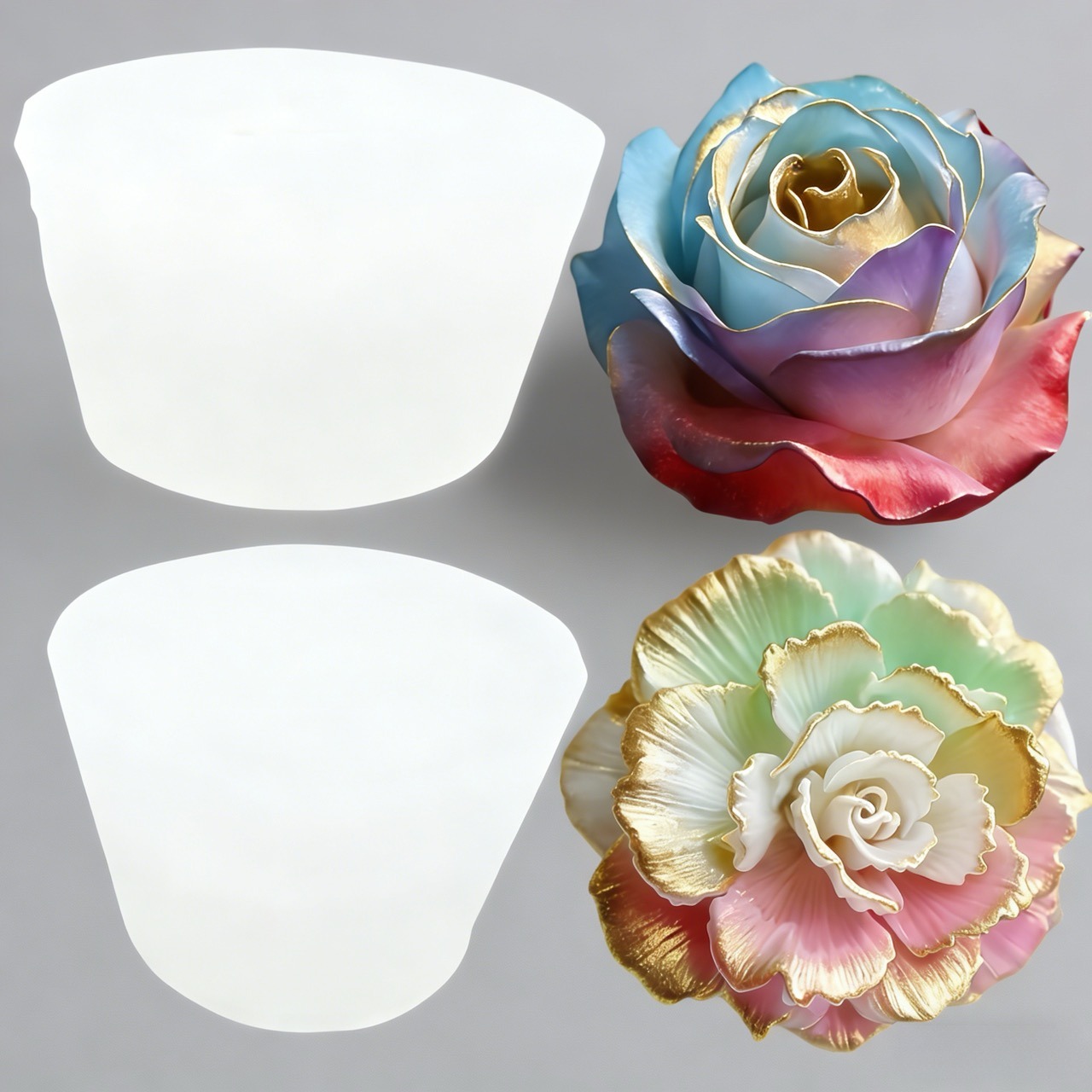 2-Piece 3D Rose and Elegant Ca - Resin Art Rose Petals ulasan dan harga