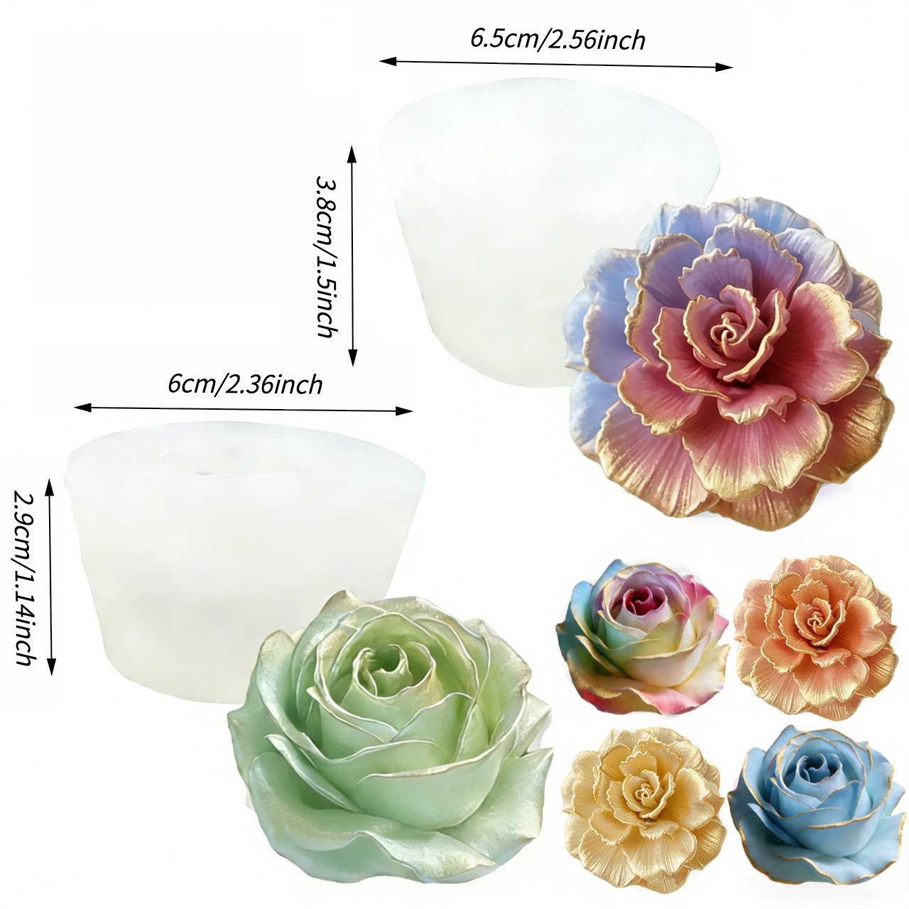 2-Piece 3D Rose and Elegant Ca - Resin Art Rose Petals ulasan dan harga