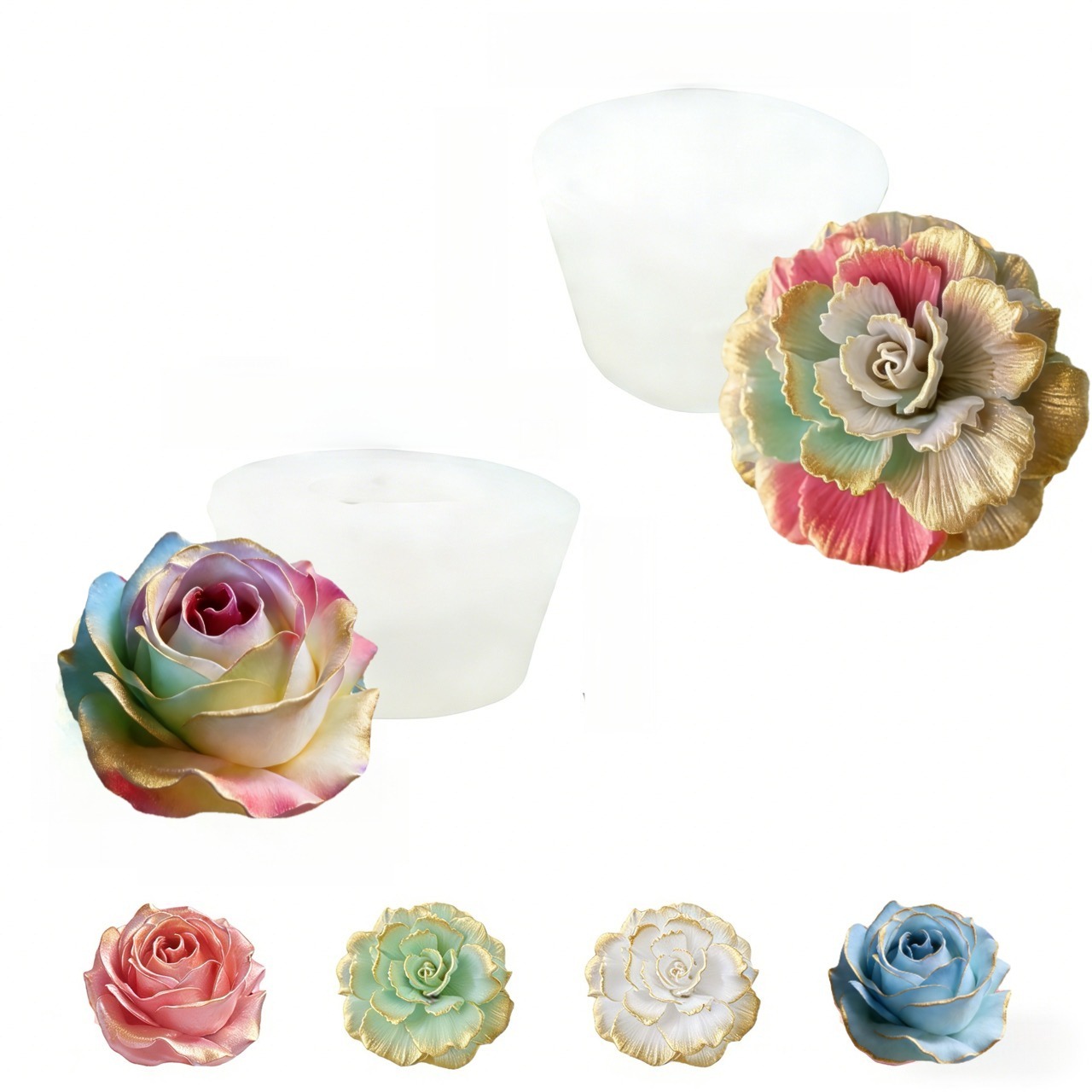 2-Piece 3D Rose and Elegant Ca - Resin Art Rose Petals ulasan dan harga