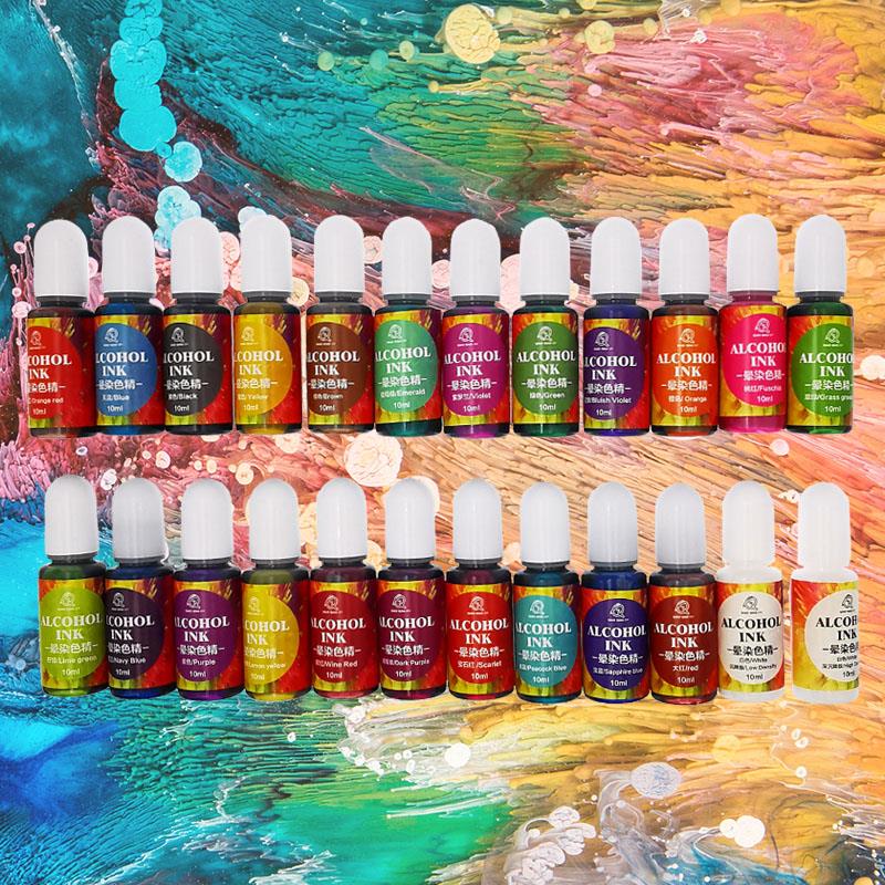 24 Color 10ml Art Ink Alcohol  - Resin Art Alcohol Ink ulasan dan harga