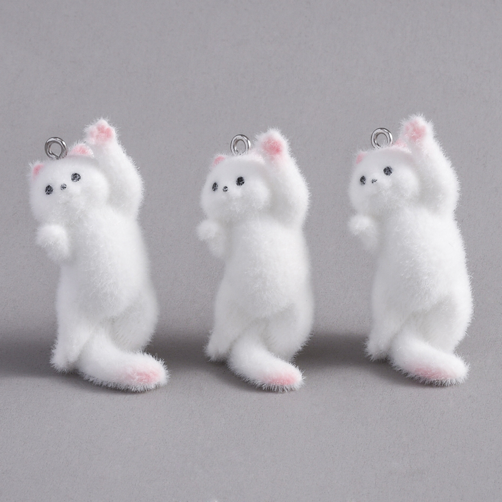 2pcs Flocking Little Cat Resin - Resin Art Keychain ulasan dan harga