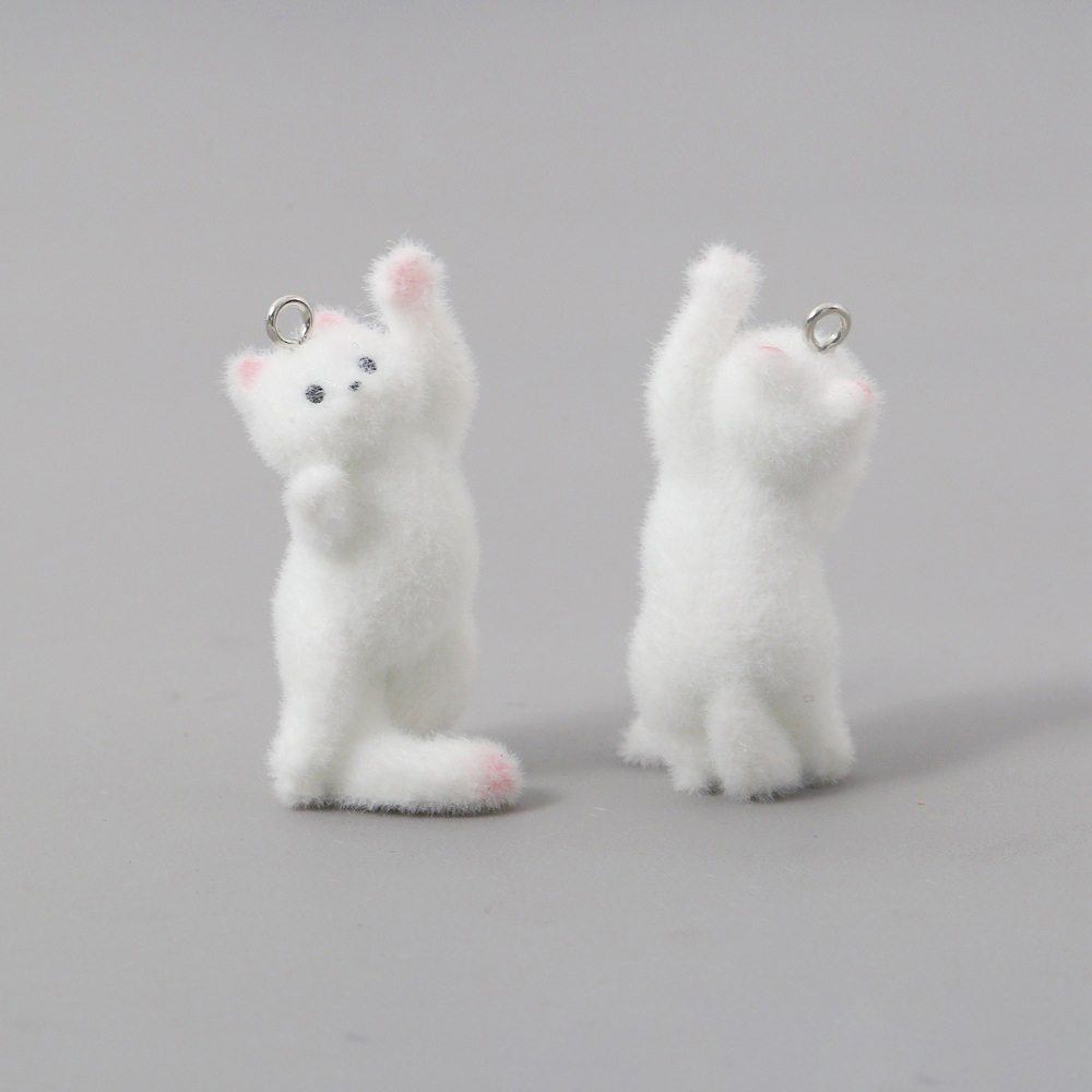 2pcs Flocking Little Cat Resin - Resin Art Keychain ulasan dan harga