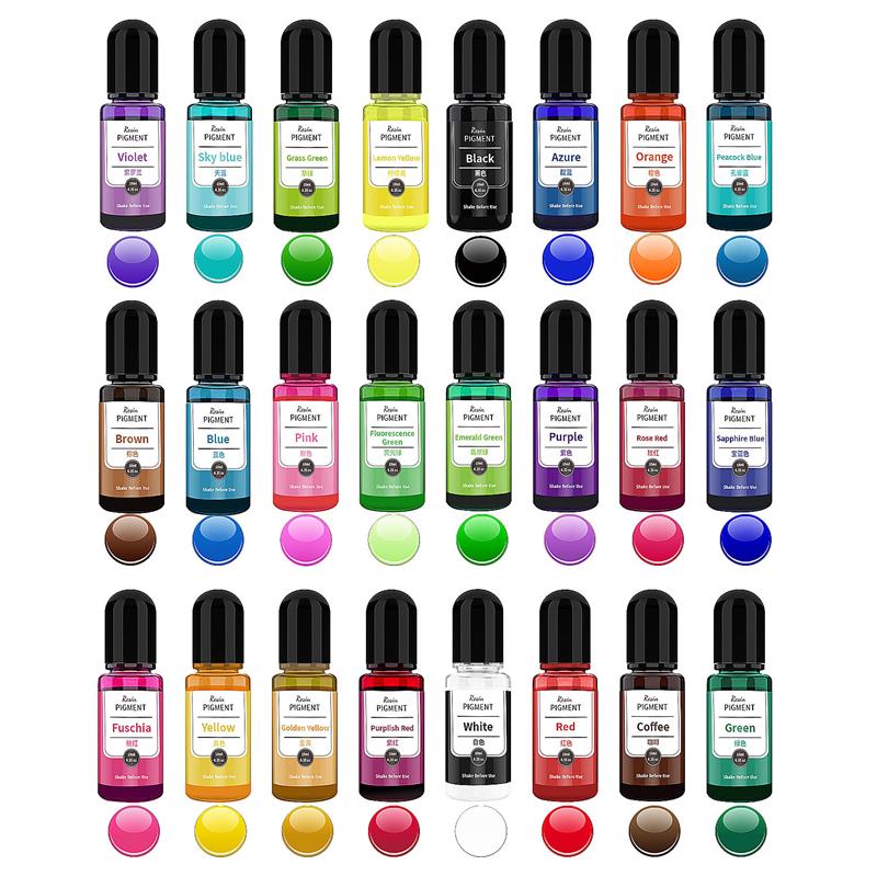 24 Color 10ml/Bottle Epoxy Res - Resin Art Alcohol Ink ulasan dan harga