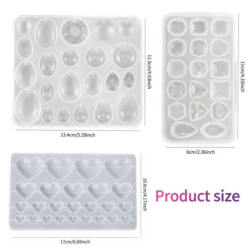3Packaged Gemstone Silicone Mo - Resin Art Heart ulasan dan harga