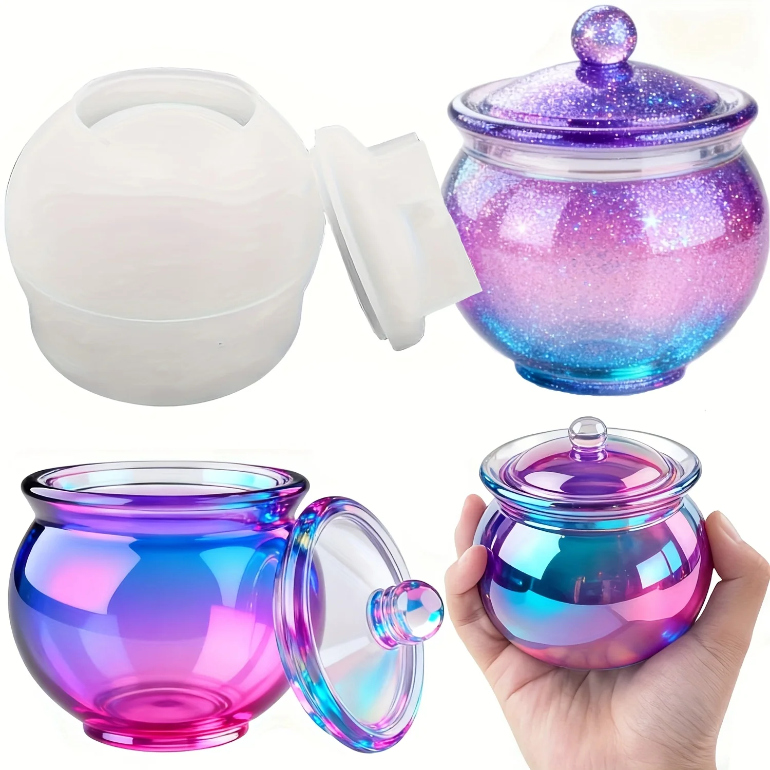1 set of round resin can molds - Resin Art Case ulasan dan harga