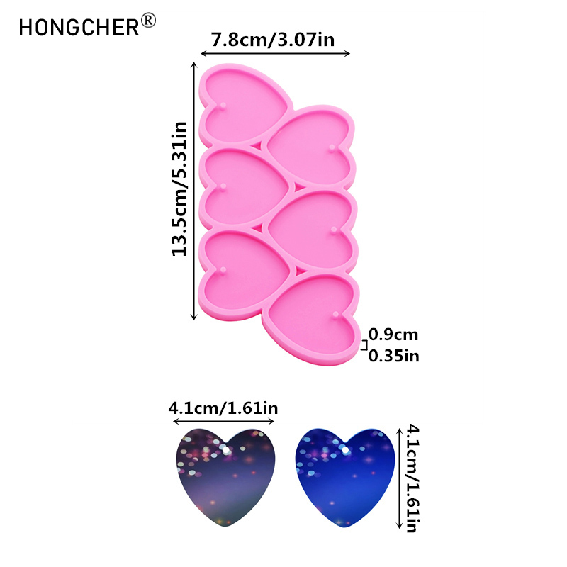 Shiny mirror love epoxy resin  - Resin Art Heart ulasan dan harga