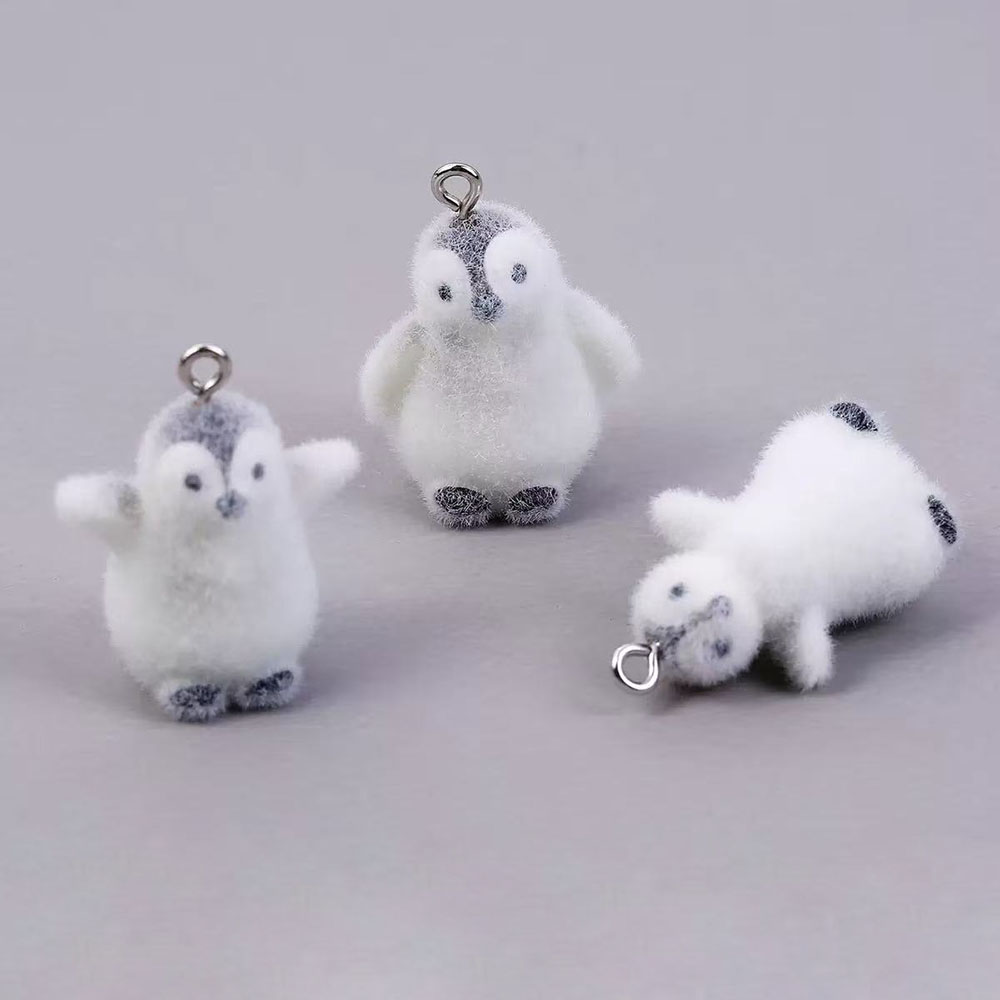 5pcs Flocking Small Penguin Re - Resin Art Keychain ulasan dan harga