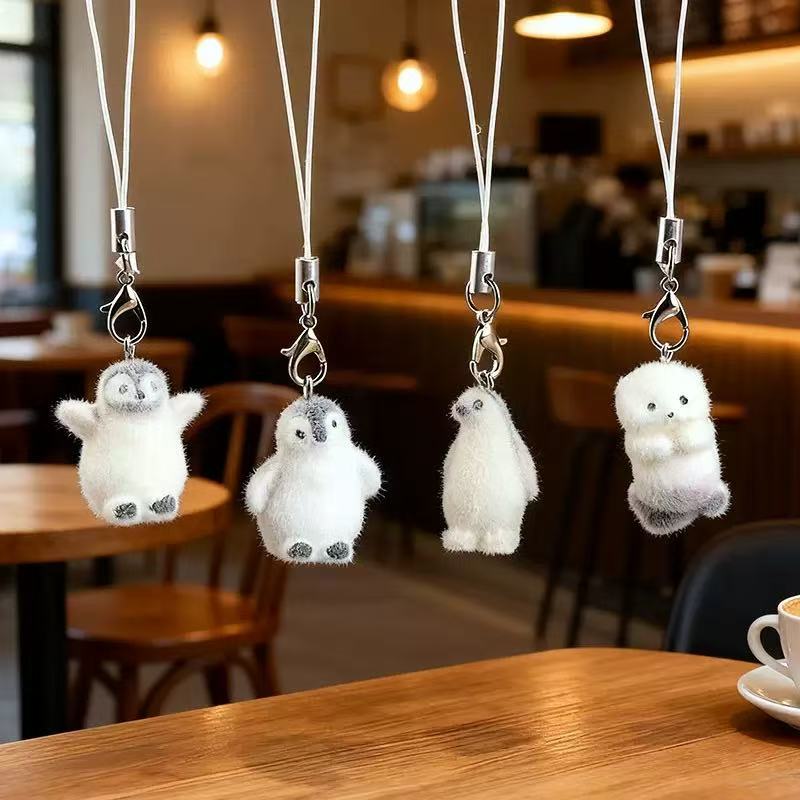 5pcs Flocking Small Penguin Re - Resin Art Keychain ulasan dan harga