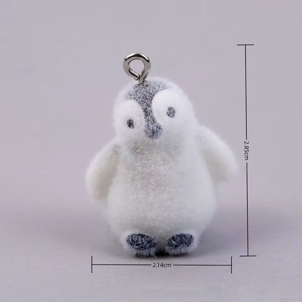 5pcs Flocking Small Penguin Re - Resin Art Keychain ulasan dan harga