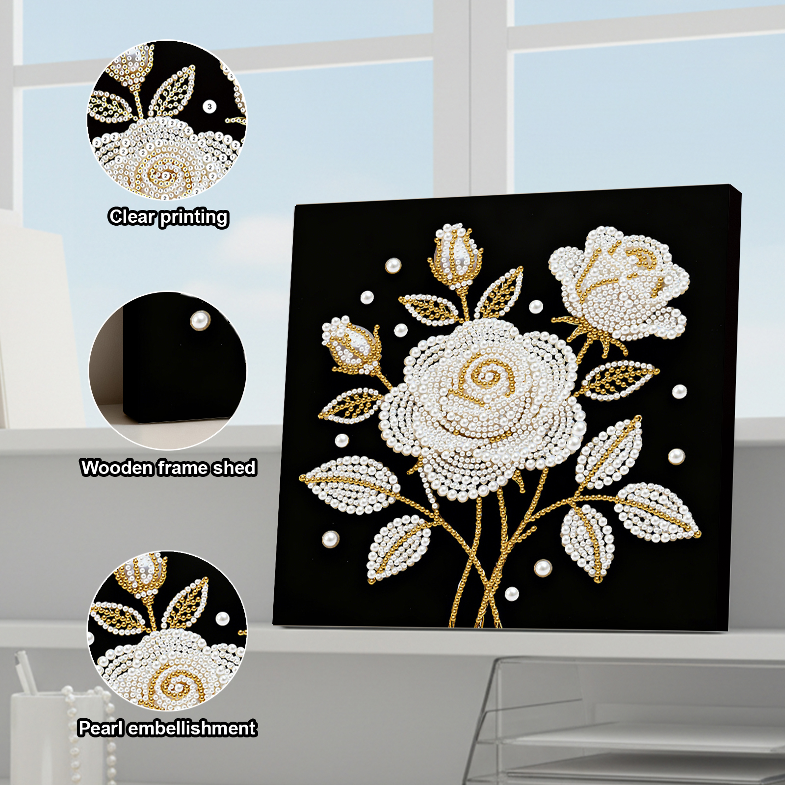 Rose DIY Pearl Painting Kit fo - Resin Art Frame ulasan dan harga